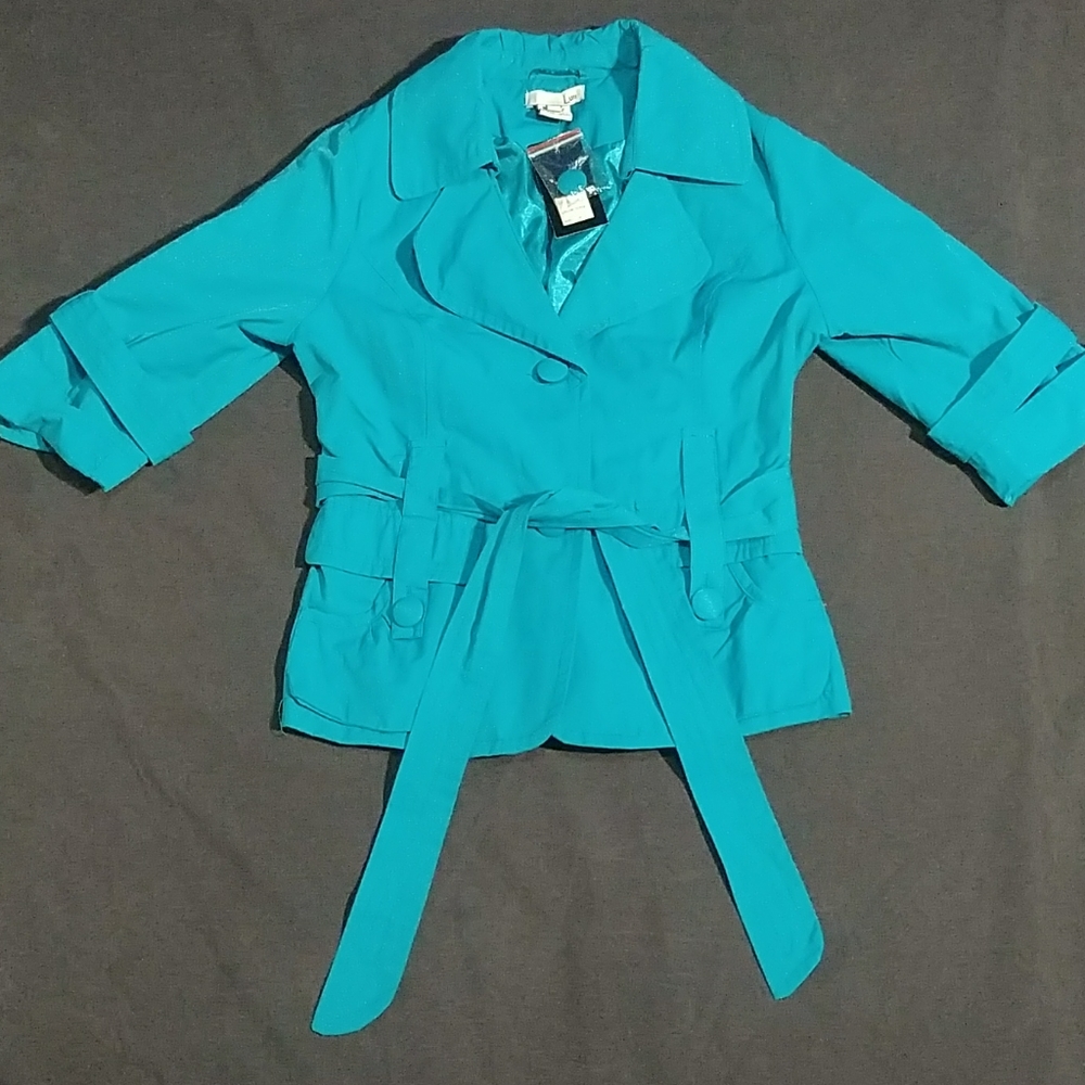 NWT Luii Turquoise Coat 3/4 Sleeve